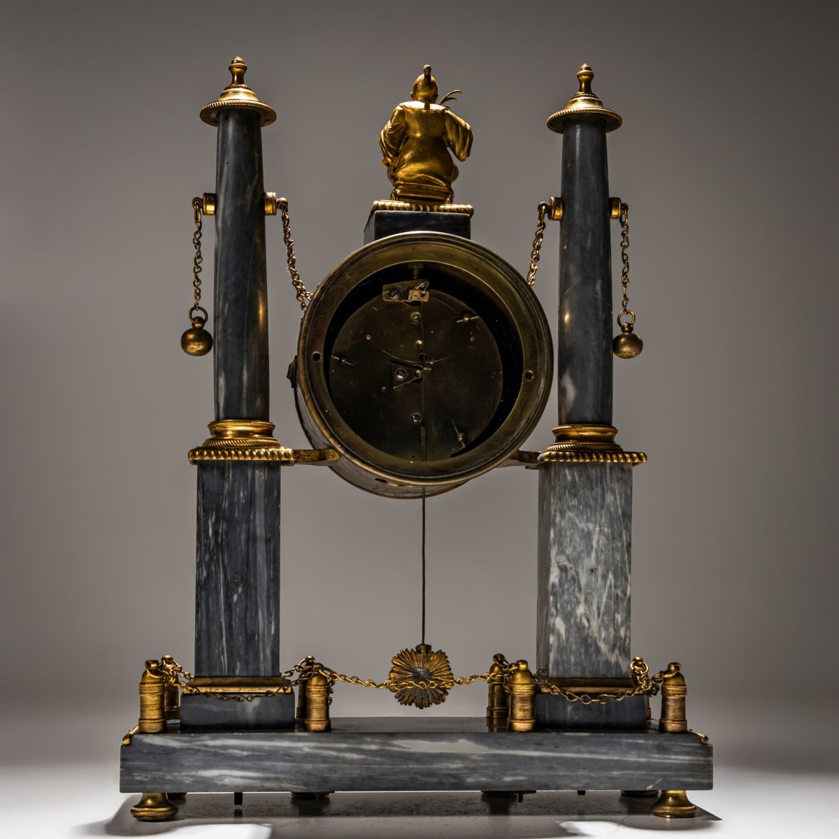 French Portico Clock Signed Cellier In Paris, 19th Century-photo-8