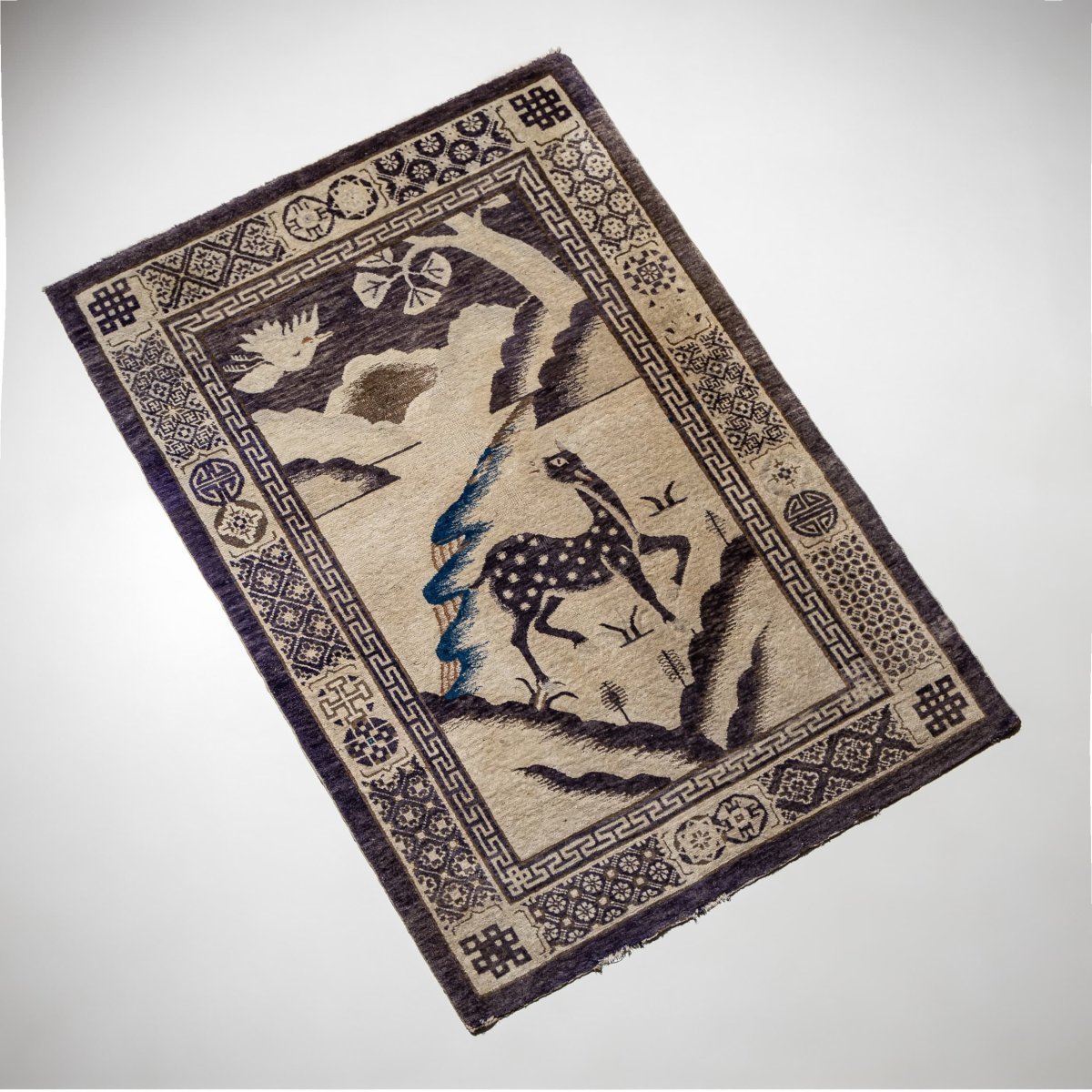 Chinese Baotou Rug, First Half Of The 20th Century-photo-1