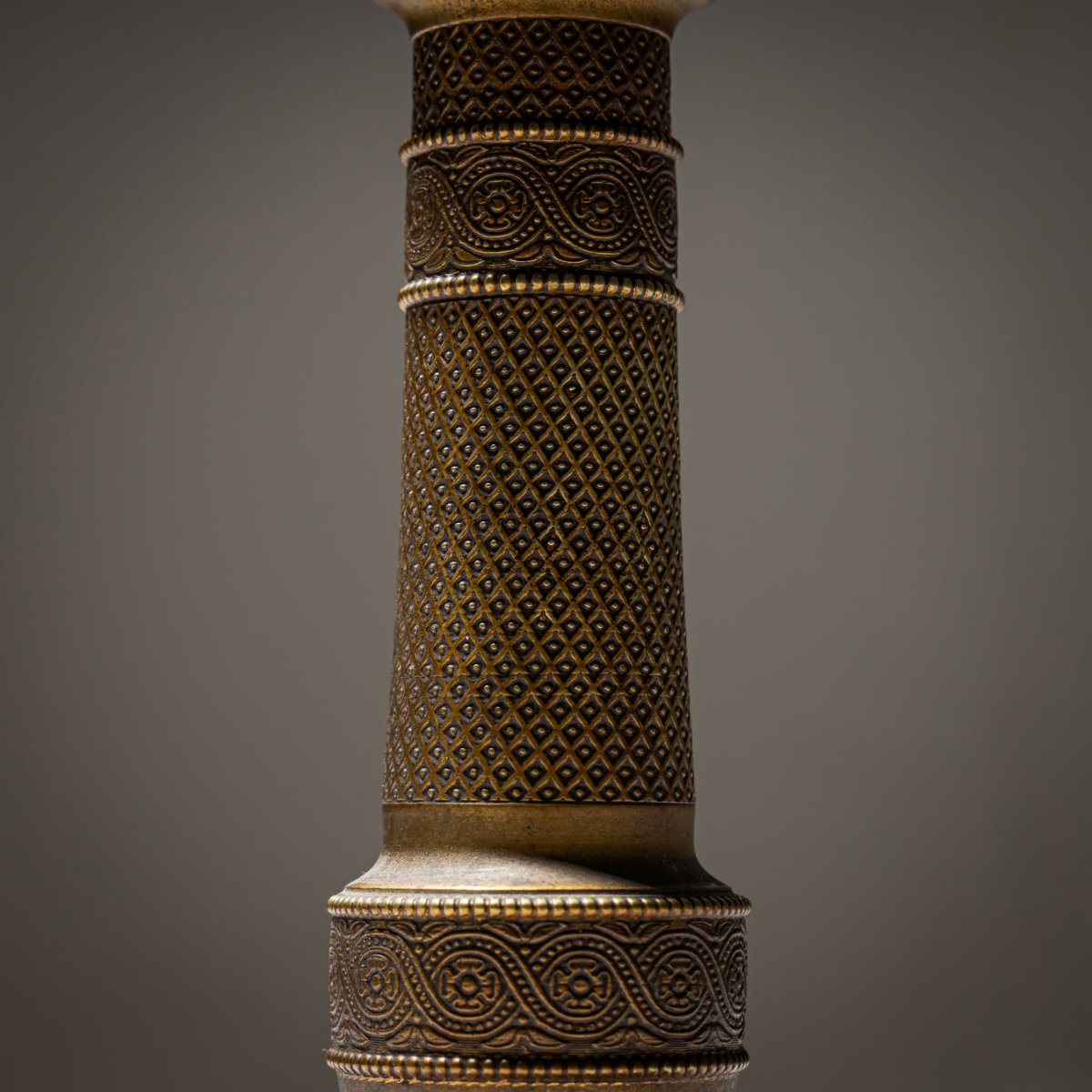 Pair Of Brass Candlesticks, 19th Century-photo-6