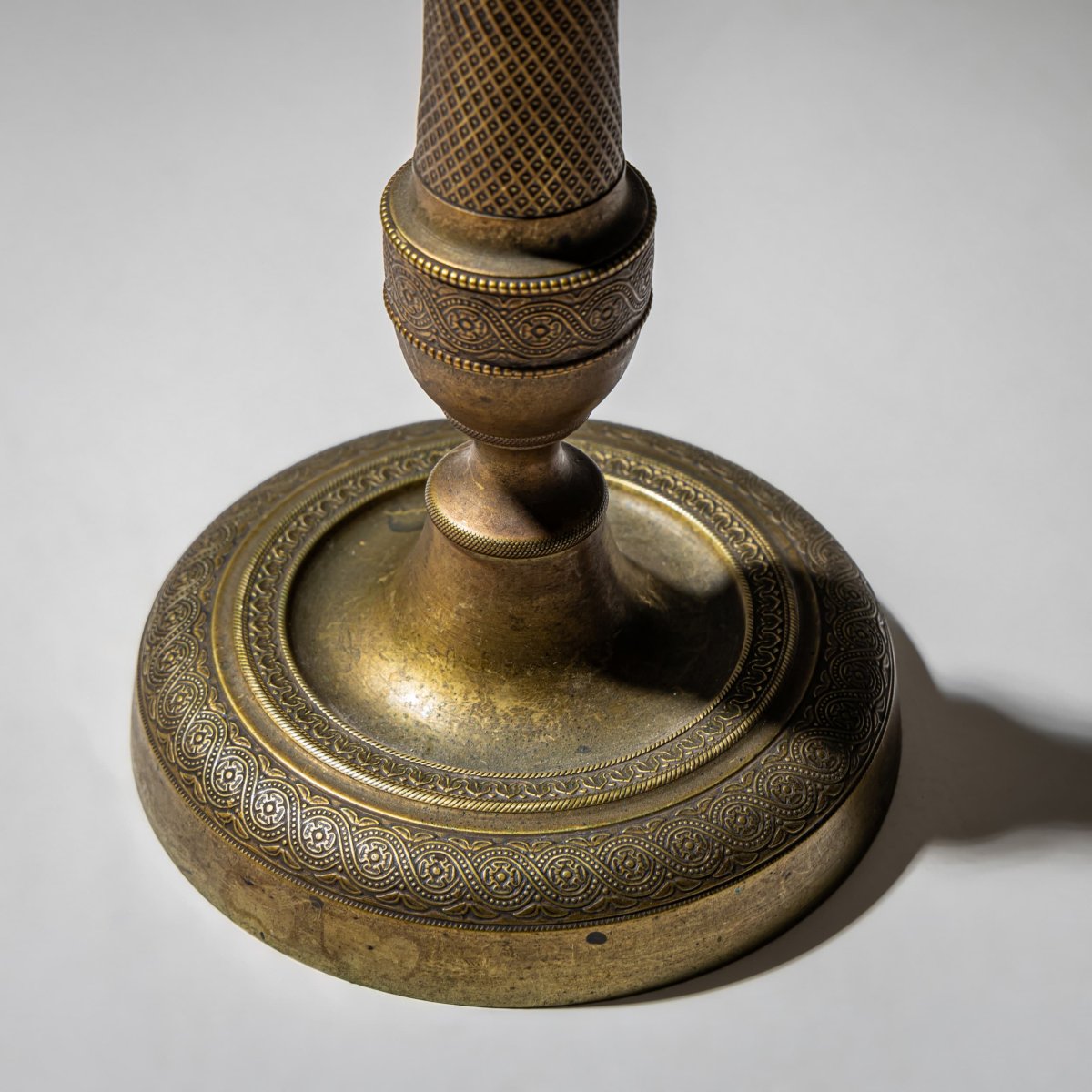 Pair Of Brass Candlesticks, 19th Century-photo-7