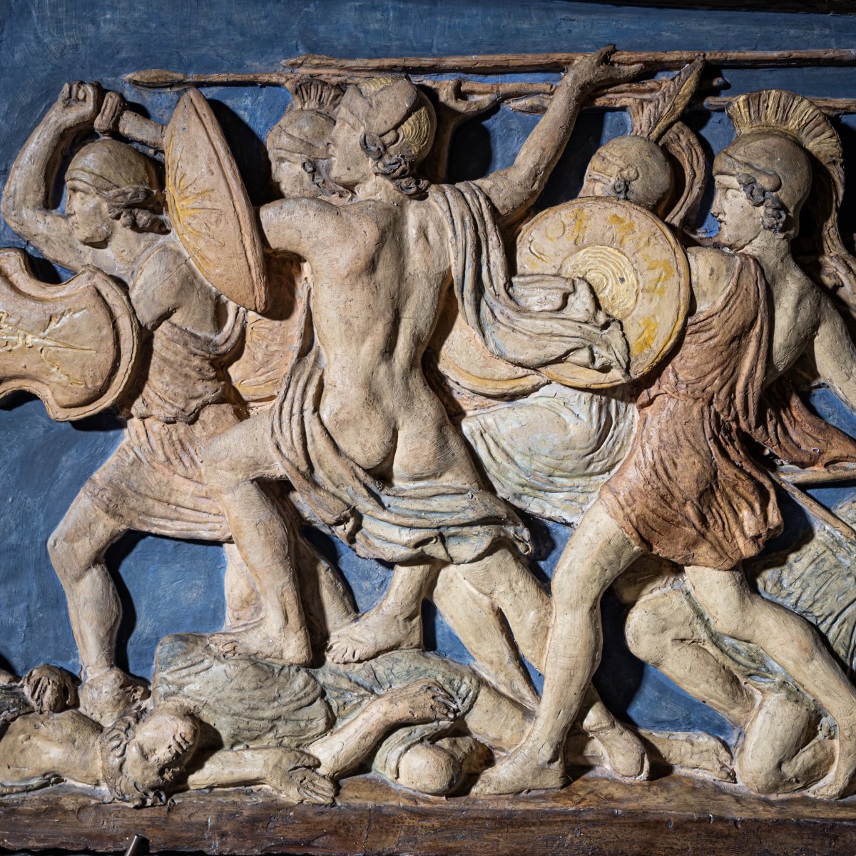 Terracotta Relief, Ulysses Slaying The Suitors, Attributed To Hw Bissen, Denmark, 19th Century-photo-4