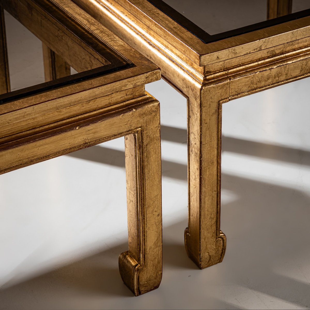 Paire de tables basses modernes avec plateau en verre, années 1970-photo-4