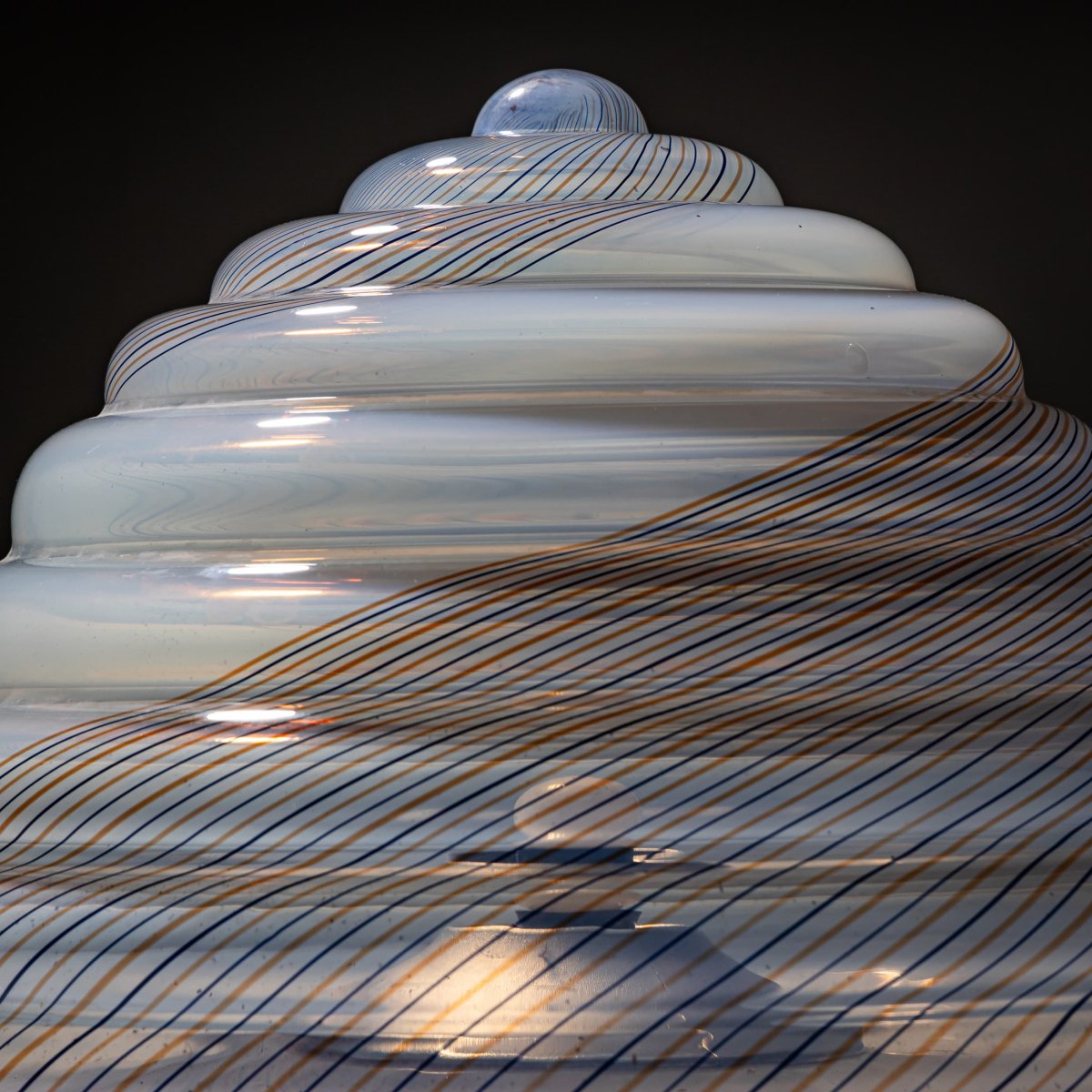 Lampe de table avec abat-jour rayé, attribuée à LEUCOS, Italie, milieu du XXe siècle-photo-4