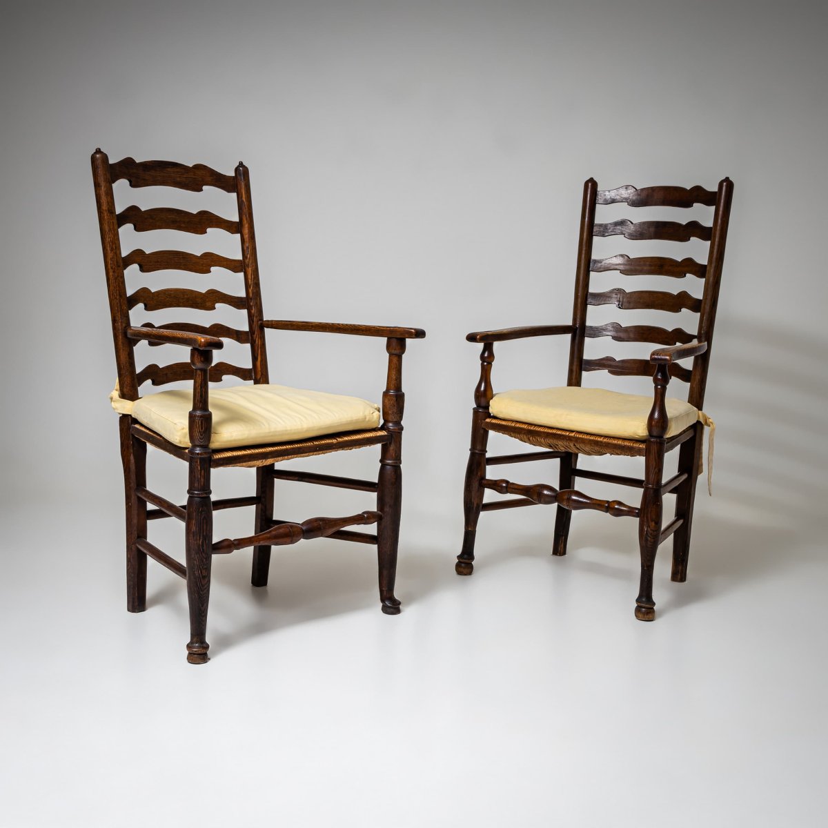 Dining Chairs With Ladder Backs, Probably 19th Century-photo-6