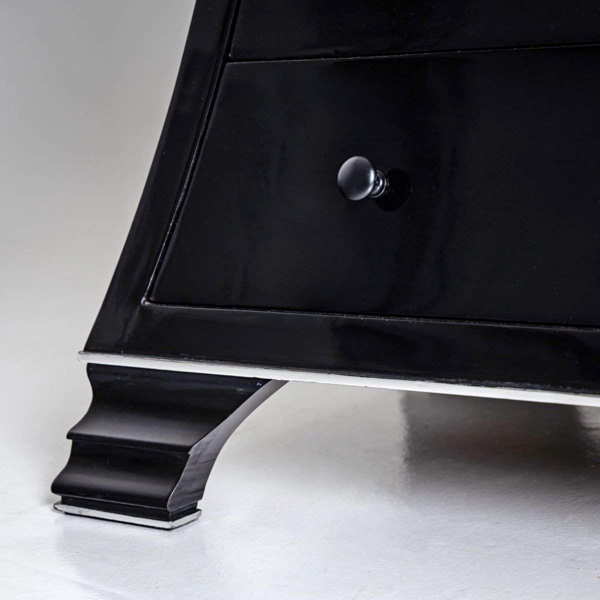 Black Trapezoidal Chest Of Drawers, Late 20th Century-photo-4