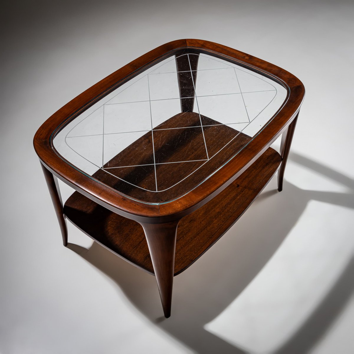 Table basse avec plateau en verre, Italie, milieu du XXe siècle-photo-3