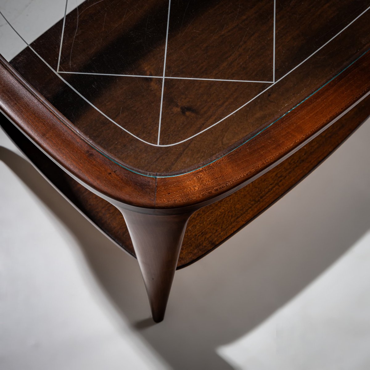 Table basse avec plateau en verre, Italie, milieu du XXe siècle-photo-4