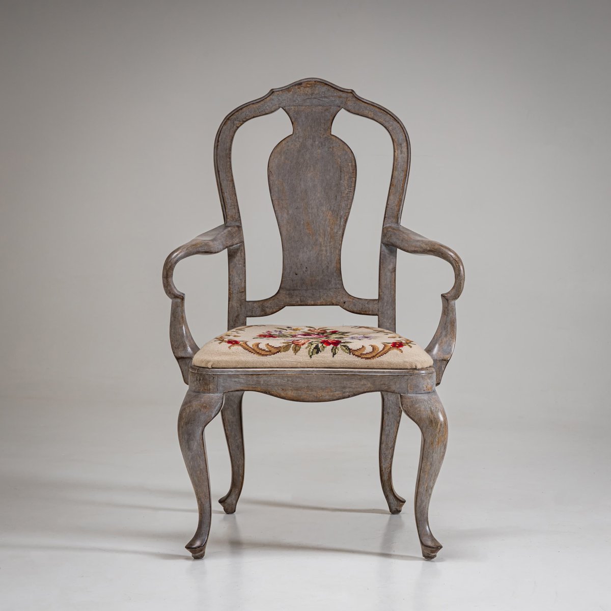 Fauteuils peints en gris, XIXe siècle-photo-3