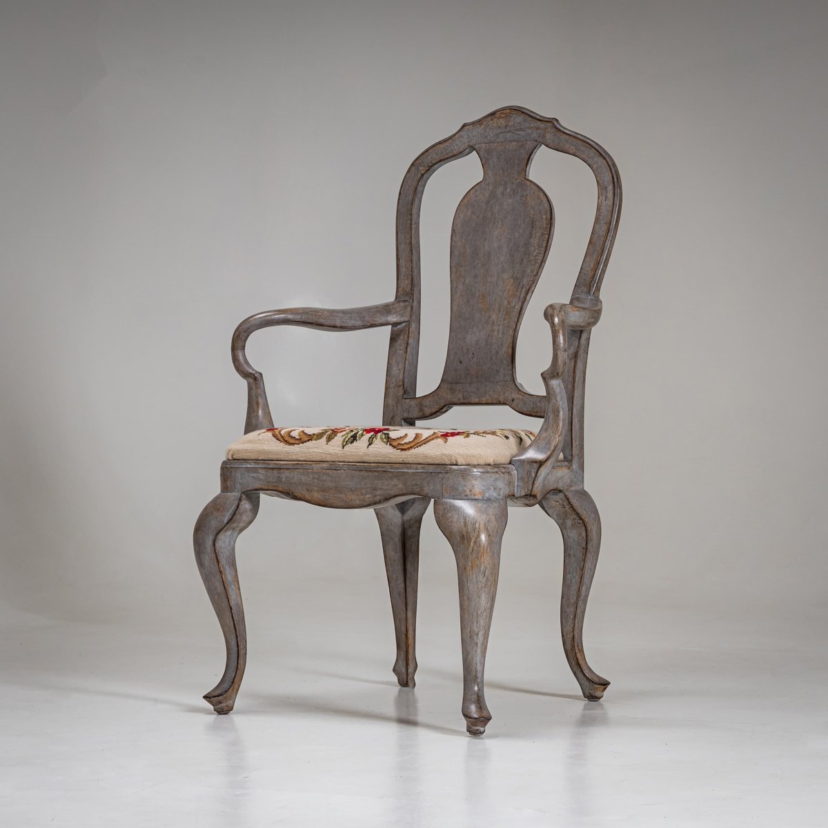 Fauteuils peints en gris, XIXe siècle-photo-4