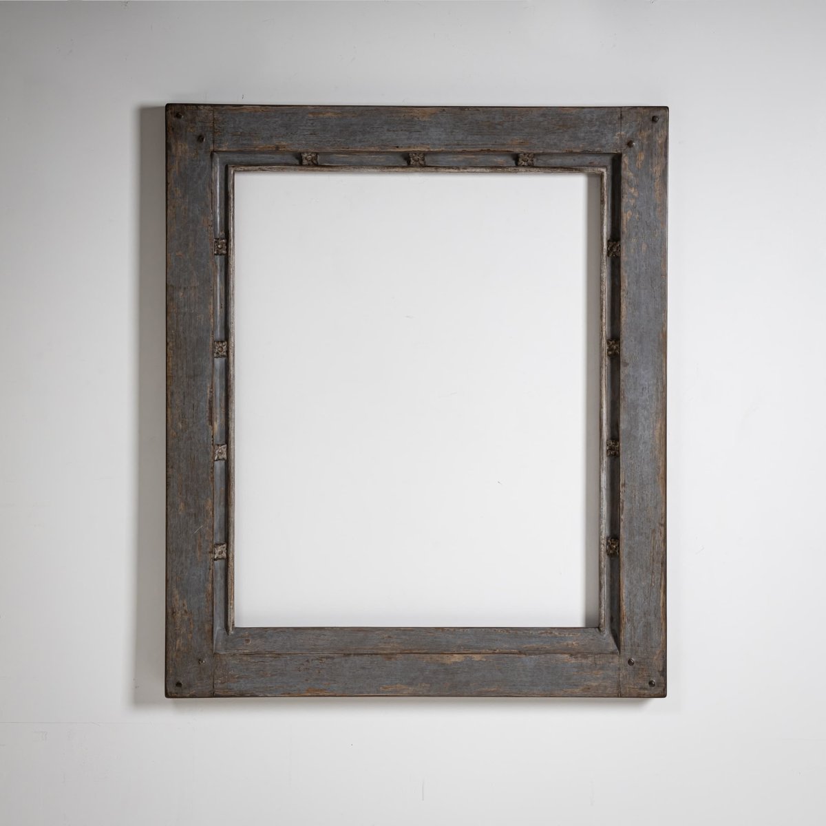 Cadre en bois peint en gris, XIXe siècle-photo-1