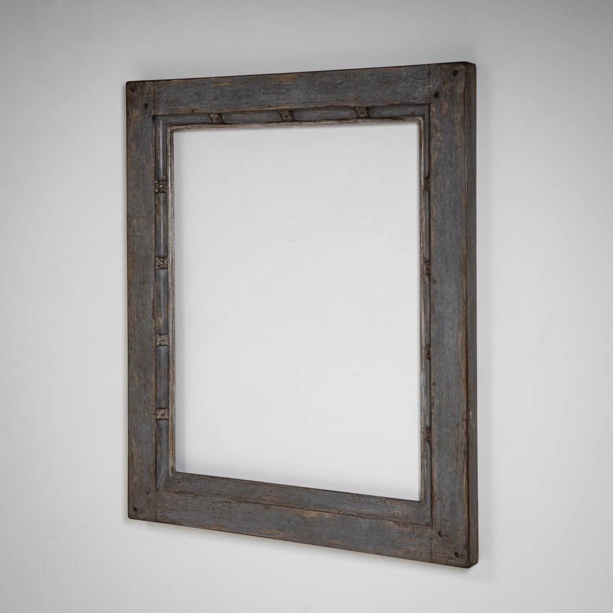 Cadre en bois peint en gris, XIXe siècle-photo-2