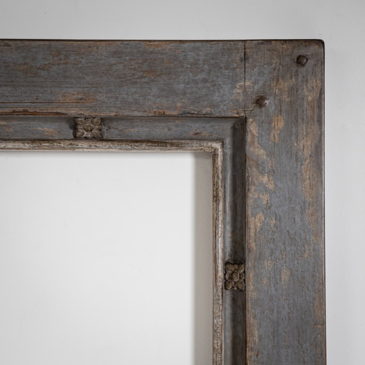 Cadre en bois peint en gris, XIXe siècle-photo-3