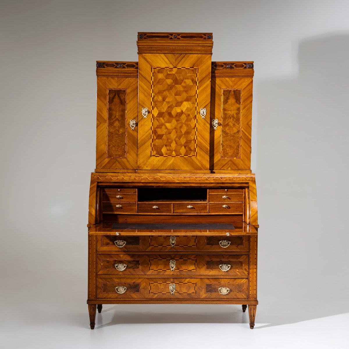 Bureau à cylindre Louis XVI, fin du XVIIIe siècle-photo-2