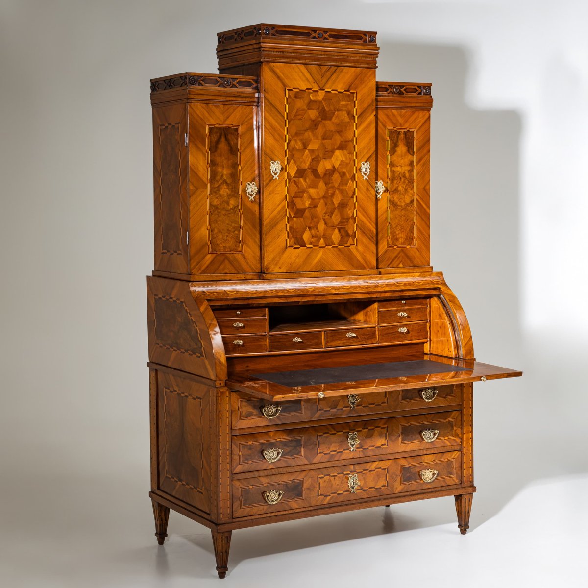 Bureau à cylindre Louis XVI, fin du XVIIIe siècle-photo-4