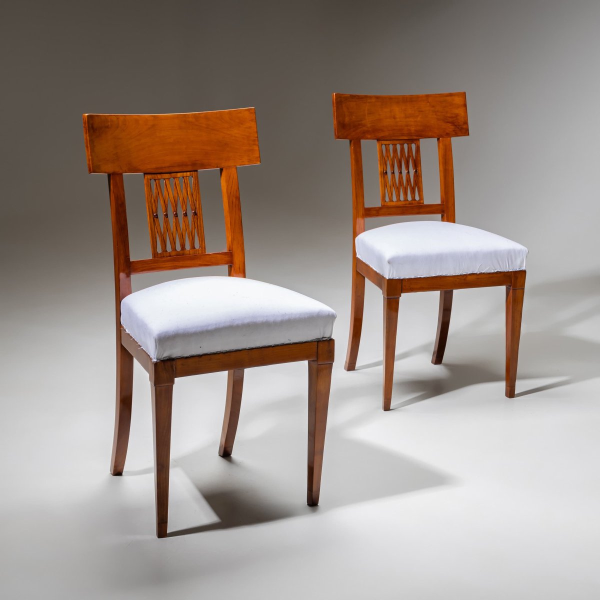 Pair Of Neoclassical Side Chairs, Early 19th Century-photo-3