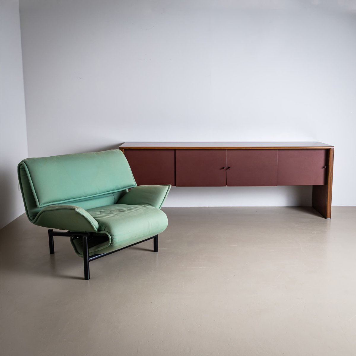 Turquoise “veranda” Armchairs By Vico Magistretti For Cassina, Italy, Late 20th Century-photo-3