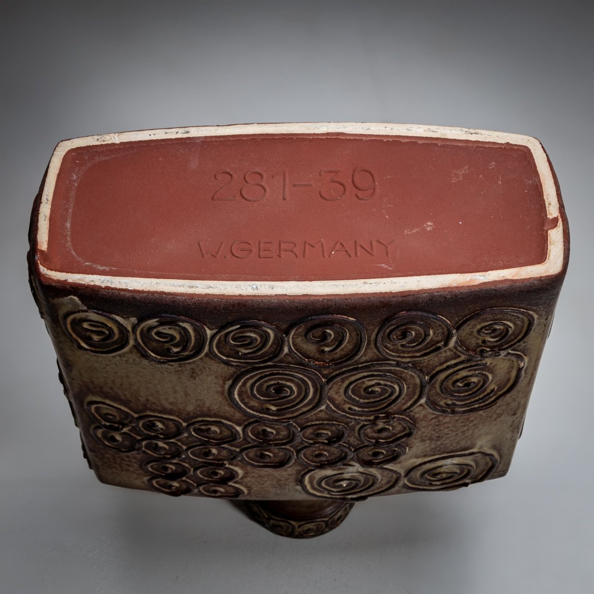 Vase en céramique Jura avec décor en spirale, Scheurich, Allemagne de l'Ouest, milieu du XXe si-photo-8