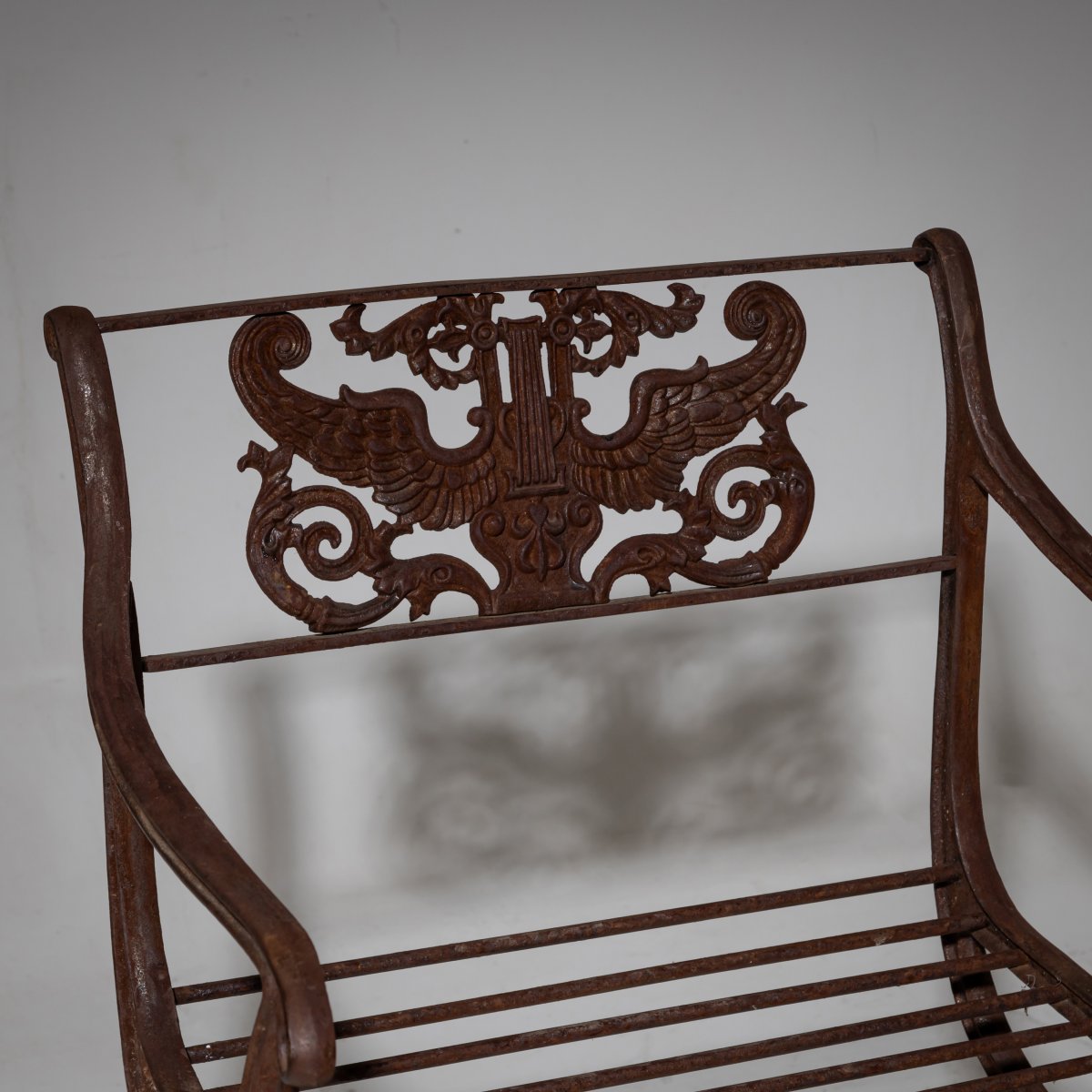 Two Cast Iron Garden Chairs After Karl Friedrich Schinkel, Lauchhammer Foundry, 20th Century-photo-2