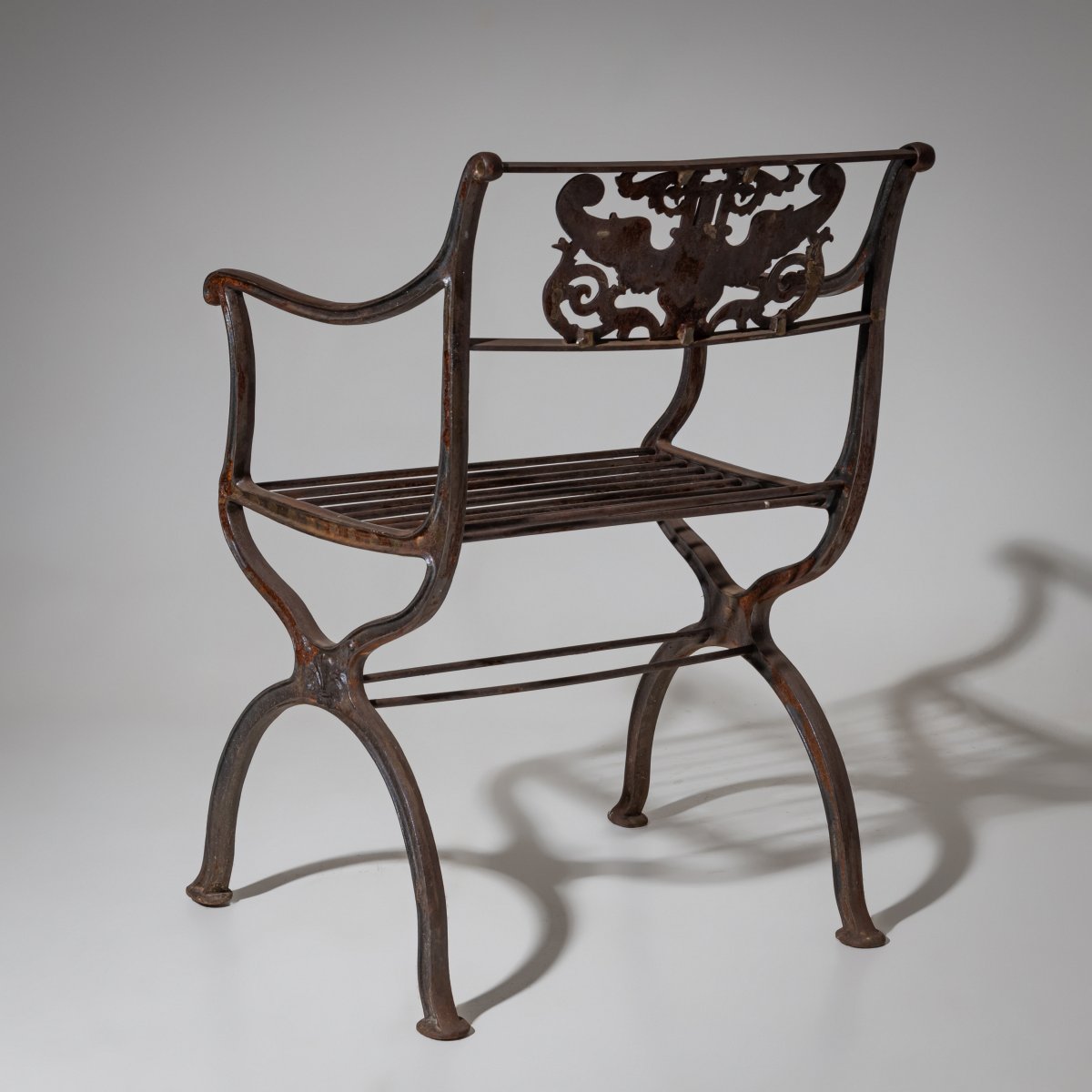 Two Cast Iron Garden Chairs After Karl Friedrich Schinkel, Lauchhammer Foundry, 20th Century-photo-4