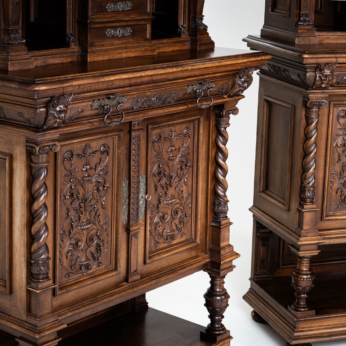 Historic Sideboard With Clock, Germany, Late 19th Century-photo-2