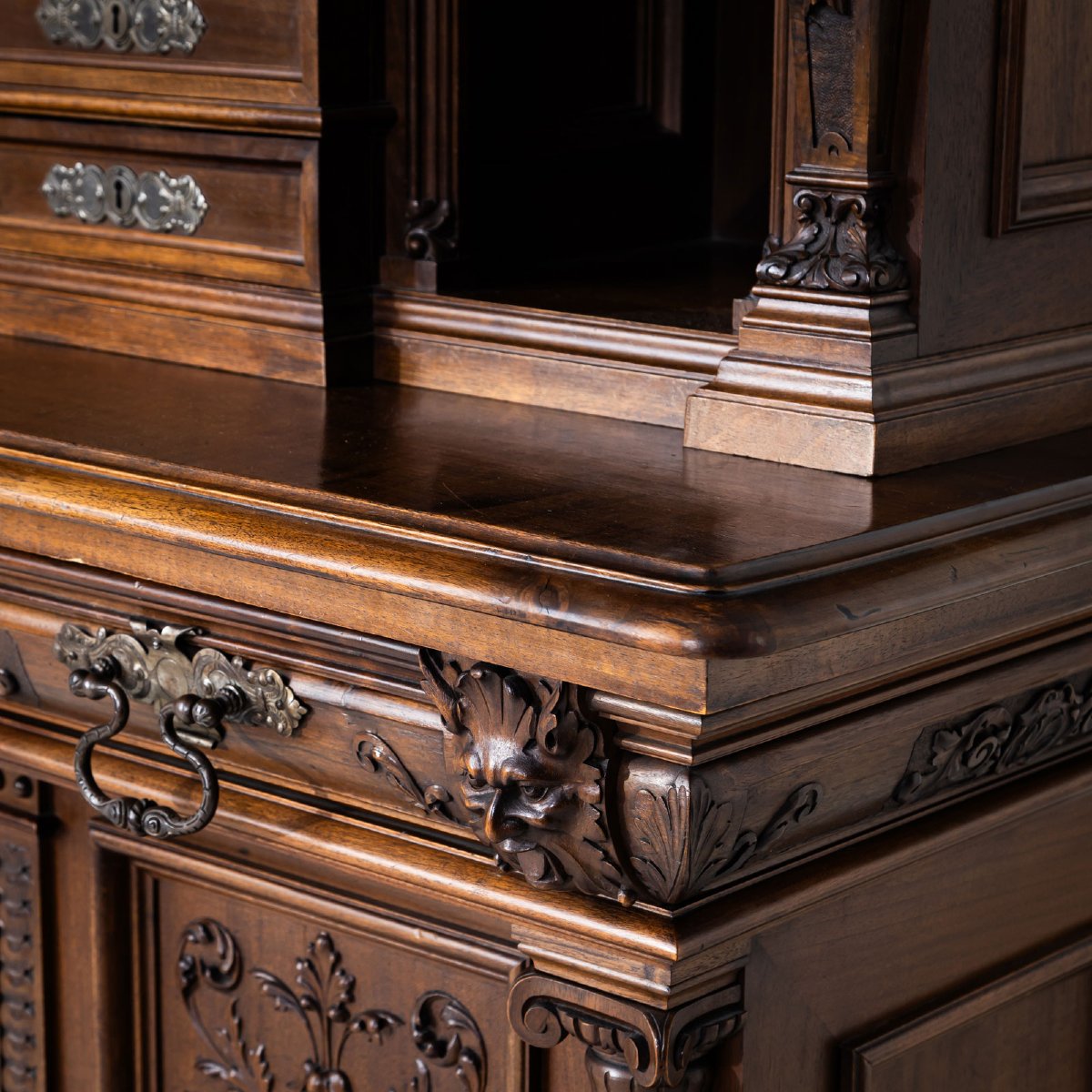Historicist Cabinet With Barometer, Germany, Late 19th Century-photo-2