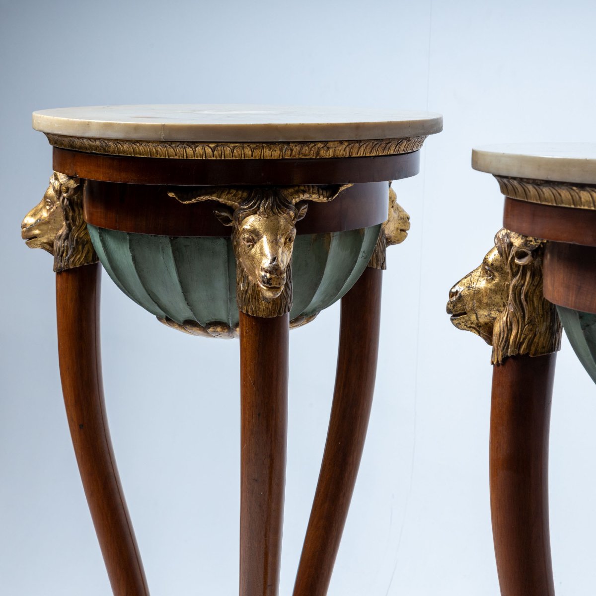 Paire de grandes torchères italiennes, probablement de Naples, début du XIXe siècle-photo-6