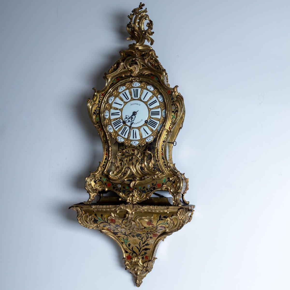 Large Louis XV Clock With Console, Signed Balthazar Lieutaud & Joffroy In Besançon, Mid-19th Century-photo-3