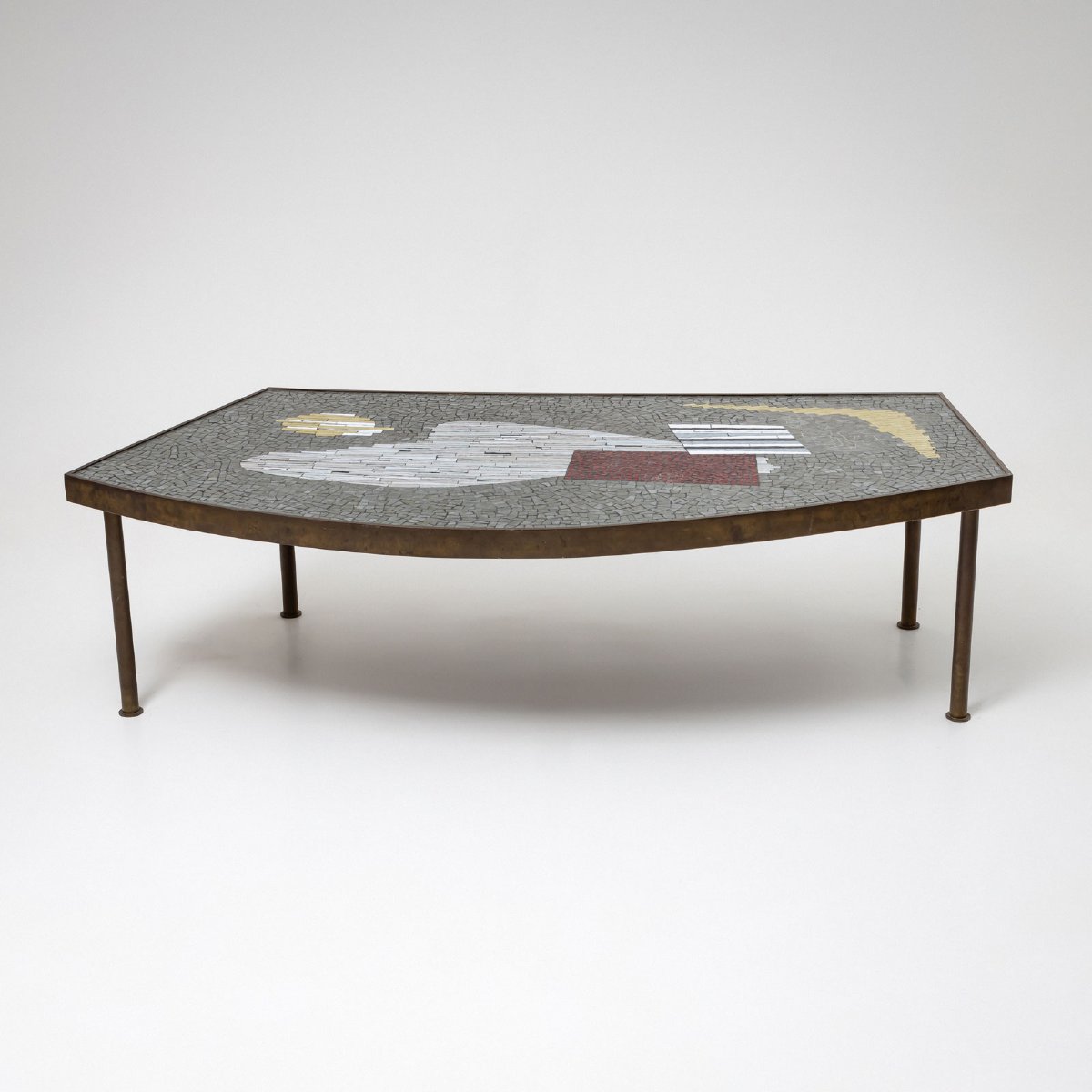 Table basse avec plateau en mosaïque, Berthold Müller-Oerlinghausen (1893-1979), milieu du XXe -photo-1