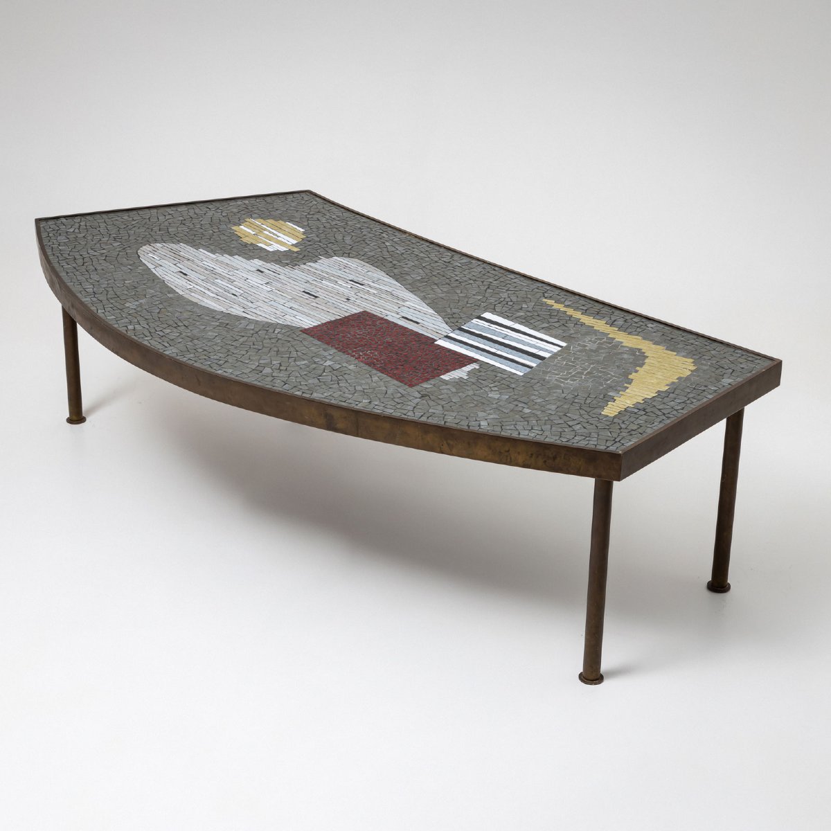 Table basse avec plateau en mosaïque, Berthold Müller-Oerlinghausen (1893-1979), milieu du XXe -photo-3