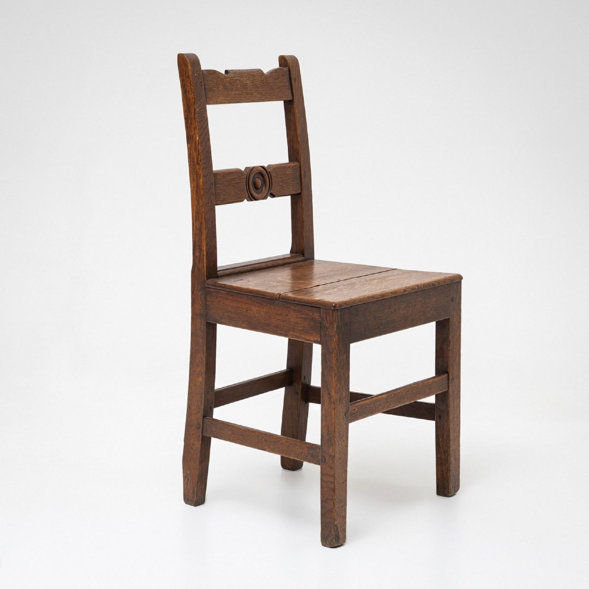 Pair Of Georgian Oak Side Chairs, Late 18th Century-photo-5