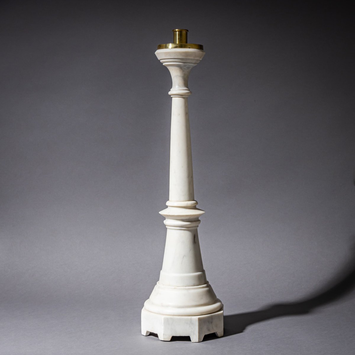 Pair Of Marble Candlesticks, Late 19th Century-photo-5