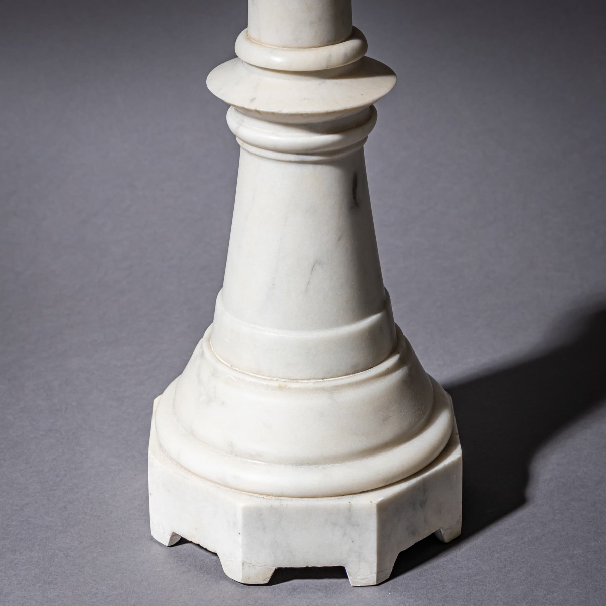 Pair Of Marble Candlesticks, Late 19th Century-photo-6
