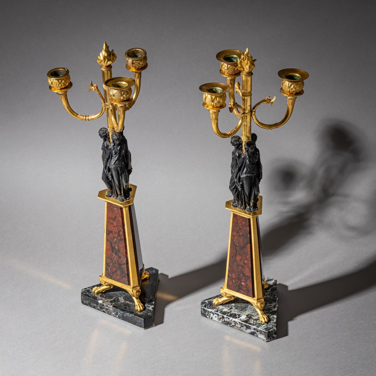 Paire de girandoles, probablement Italie, XIXe siècle-photo-2