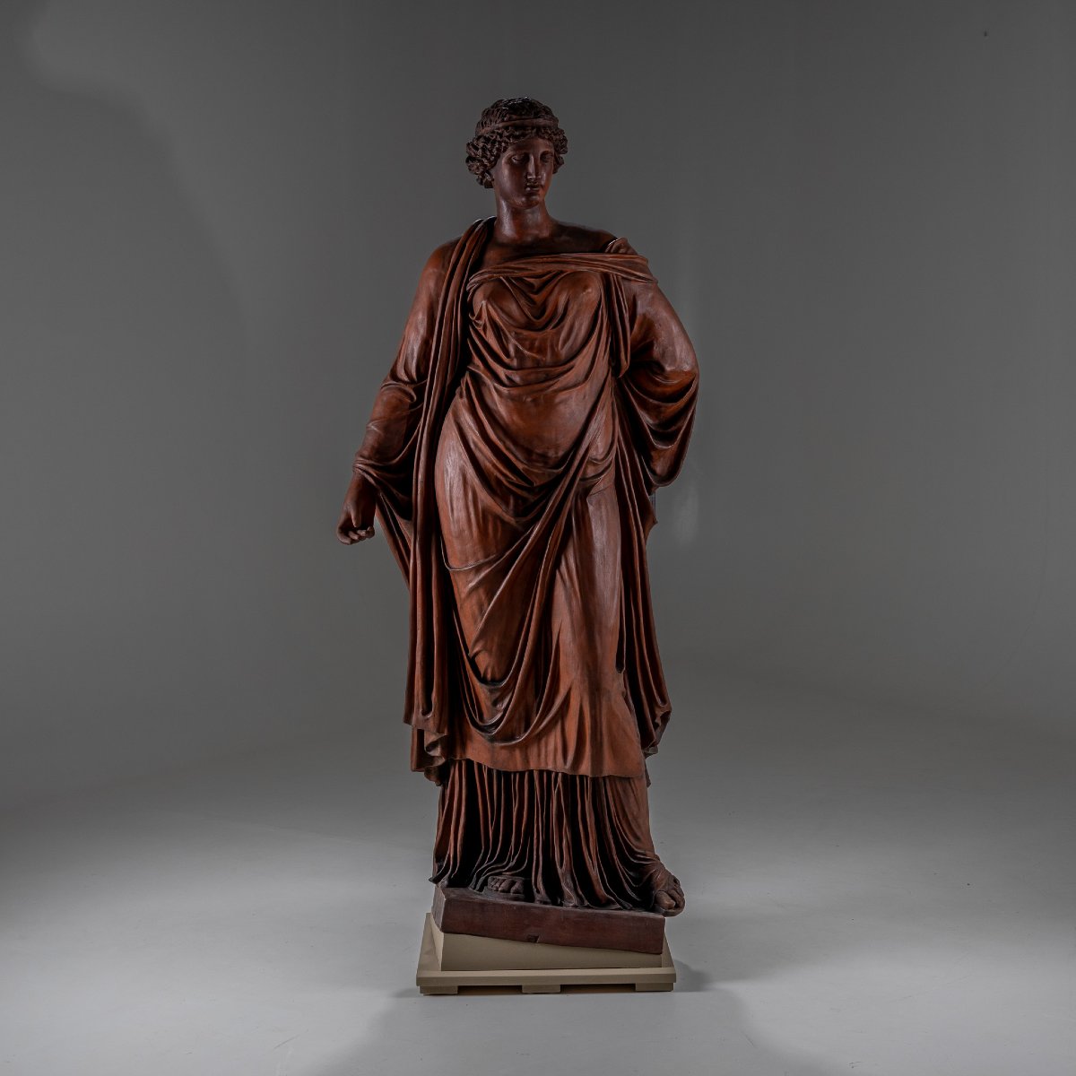 Life-size Terracotta Statue Of The Goddess Ceres, Vienna, Late 19th Century-photo-3