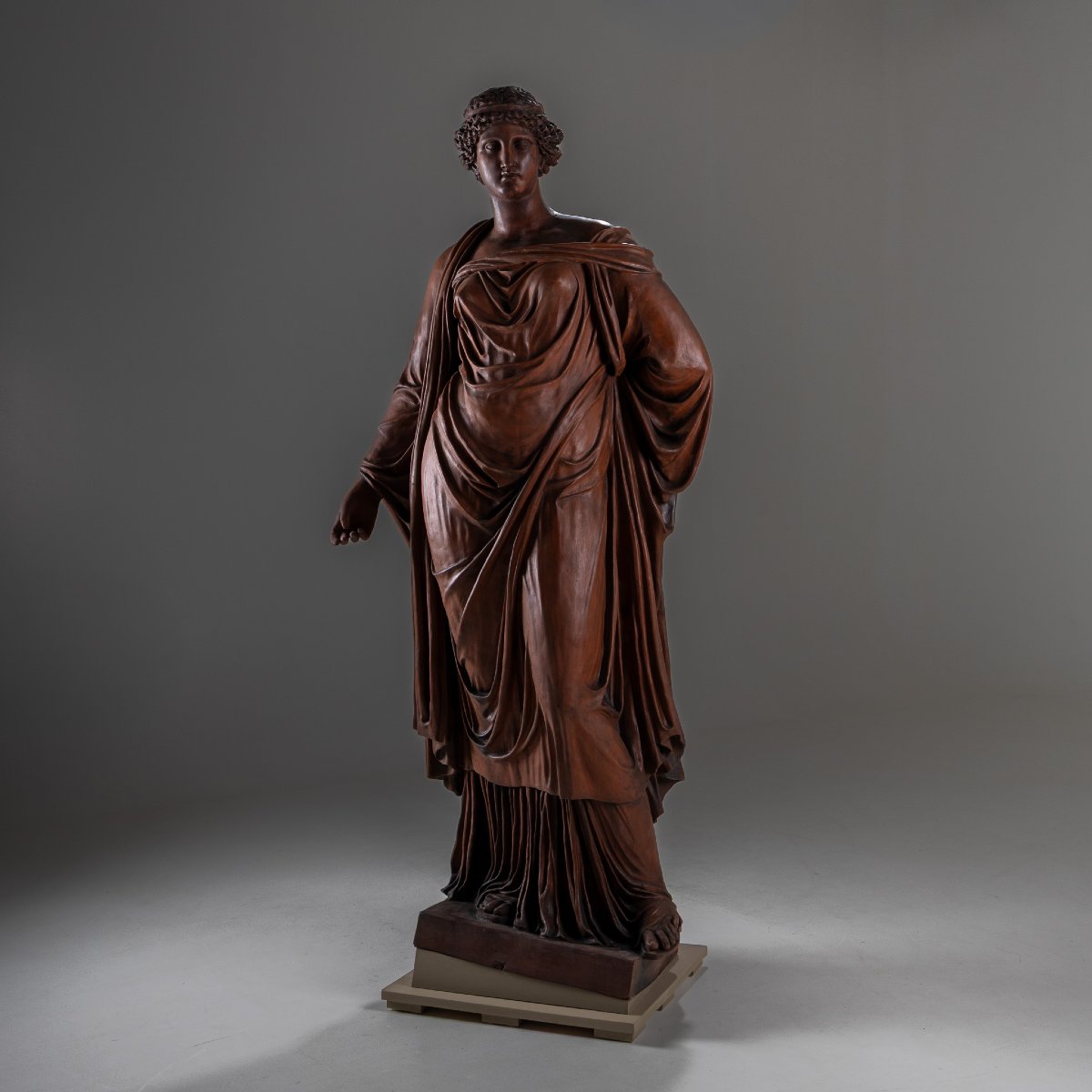 Life-size Terracotta Statue Of The Goddess Ceres, Vienna, Late 19th Century-photo-5