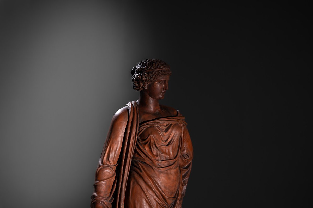 Life-size Terracotta Statue Of The Goddess Ceres, Vienna, Late 19th Century-photo-6