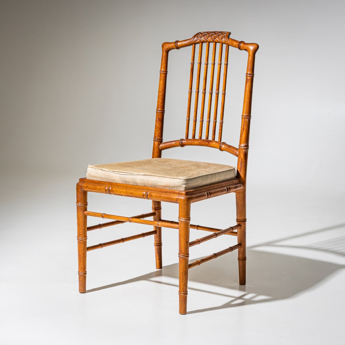 Dining Room Set In Faux Bamboo, Probably France, Mid-20th Century-photo-3