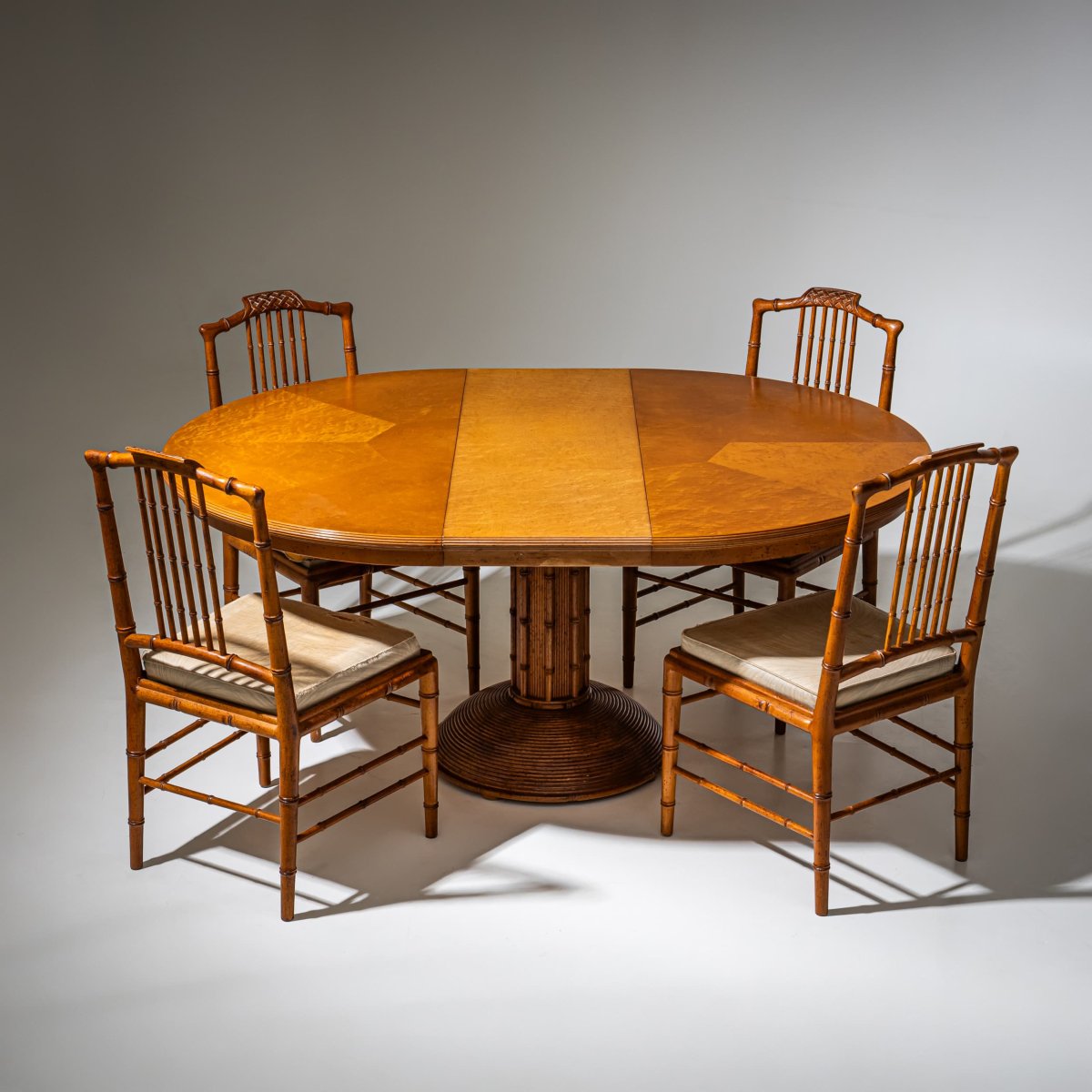 Dining Room Set In Faux Bamboo, Probably France, Mid-20th Century-photo-7