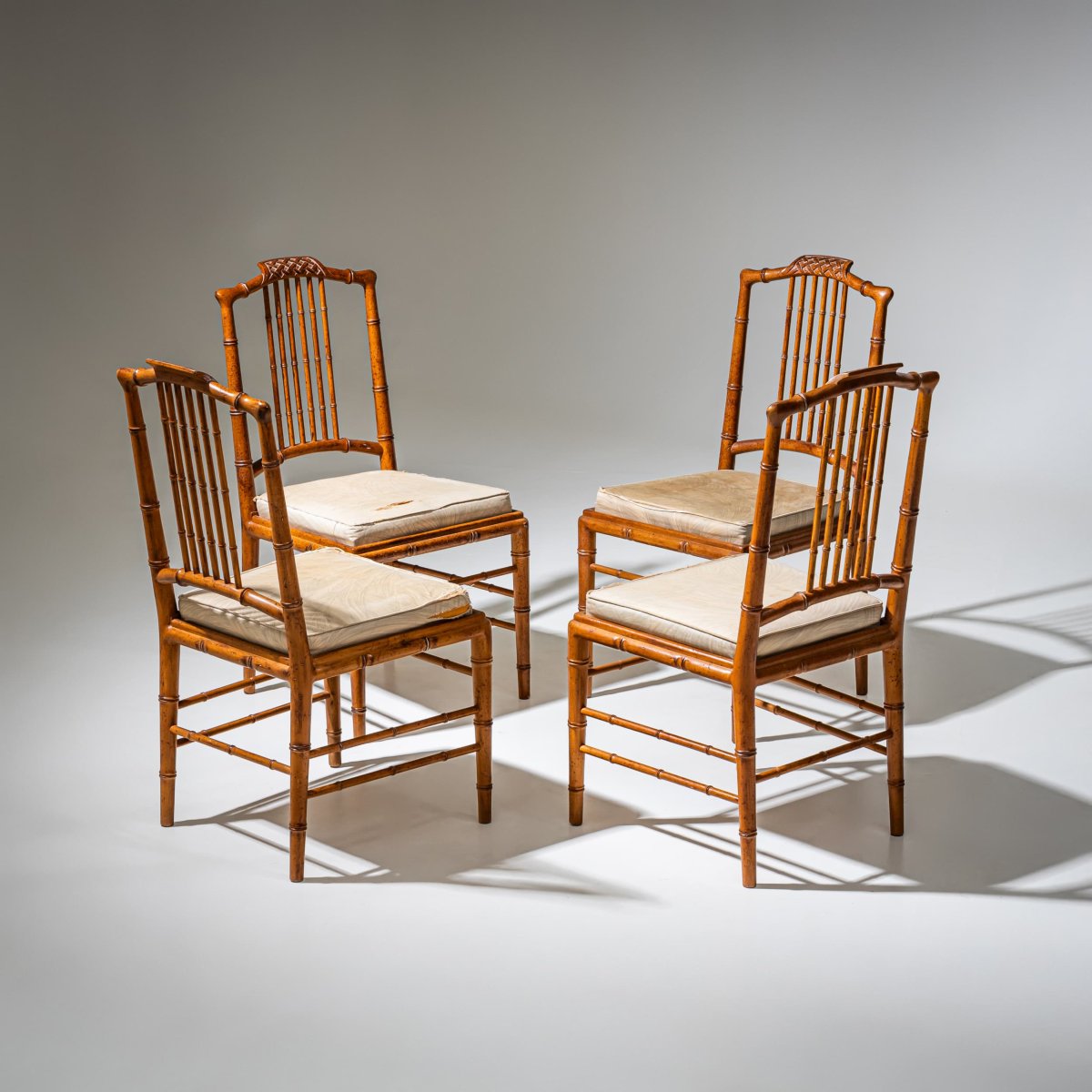 Dining Room Set In Faux Bamboo, Probably France, Mid-20th Century-photo-8