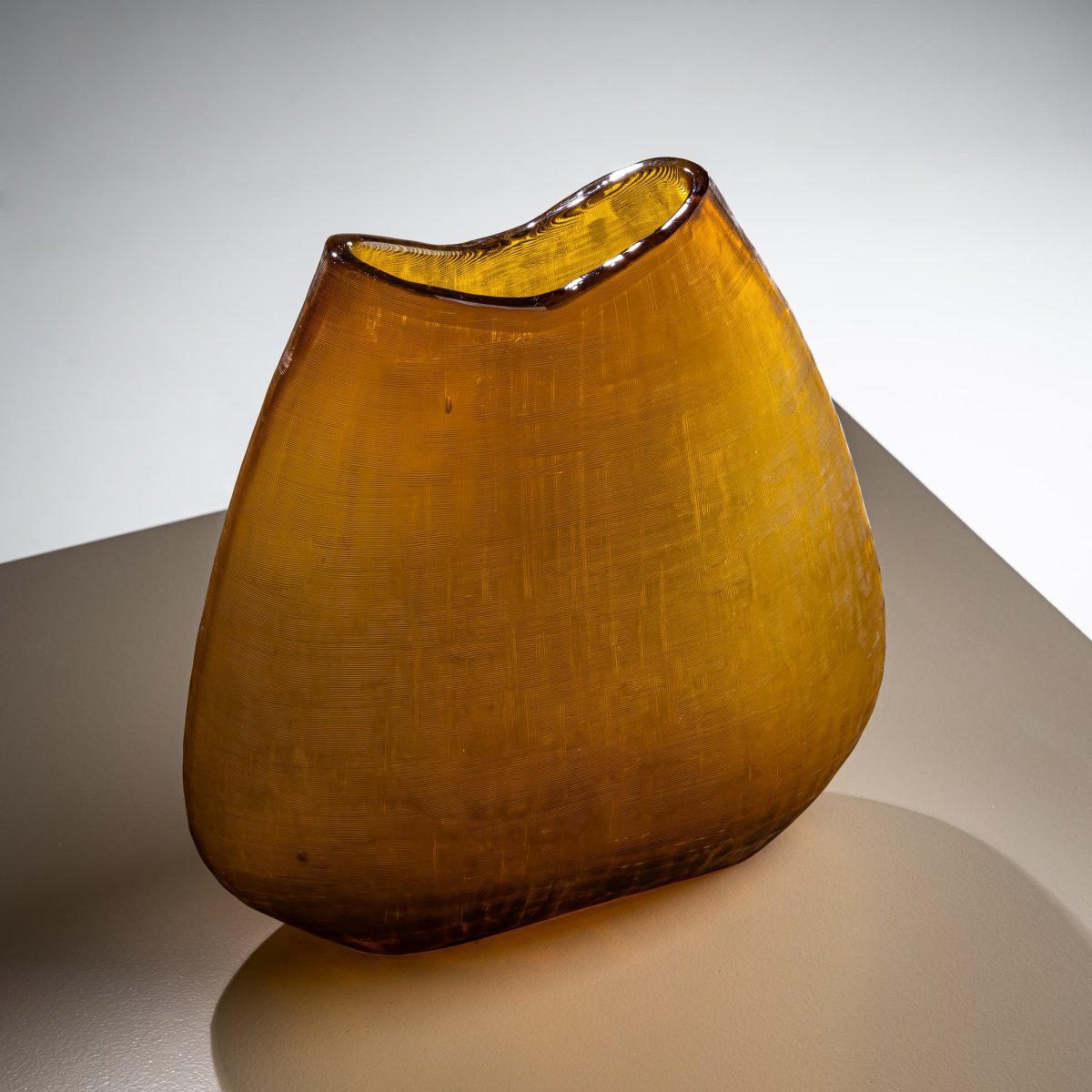 Vase en verre ambré, Italie, années 1960/1970-photo-2