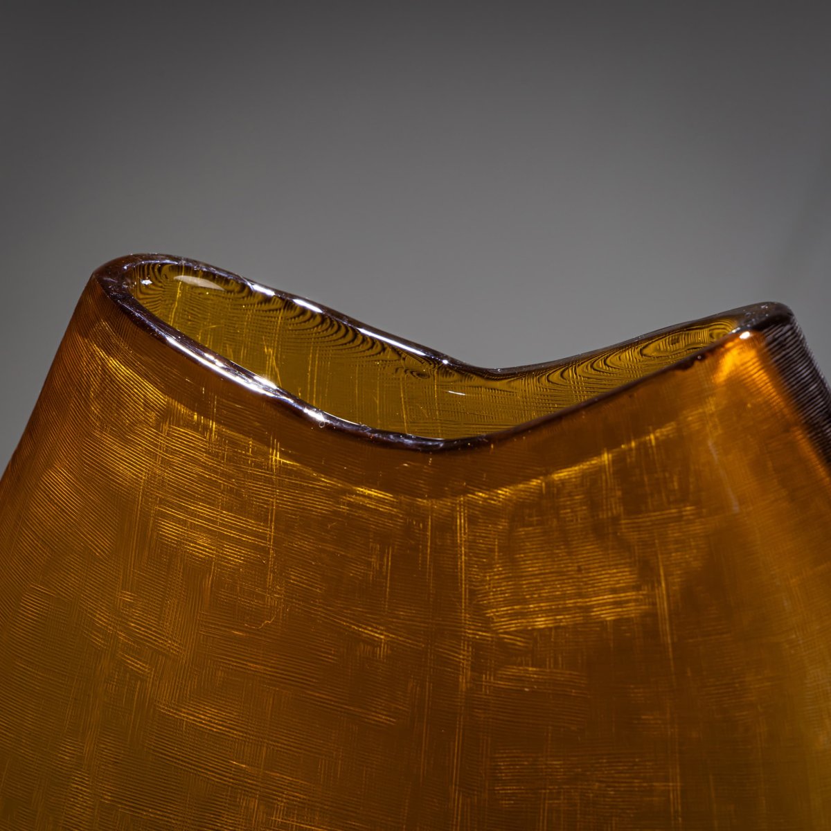 Vase en verre ambré, Italie, années 1960/1970-photo-6