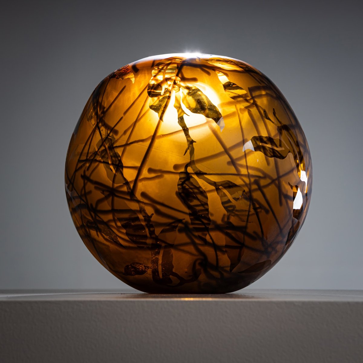 Spherical Glass Vase in the Style of Willem Heesen, Late 20th Century-photo-2