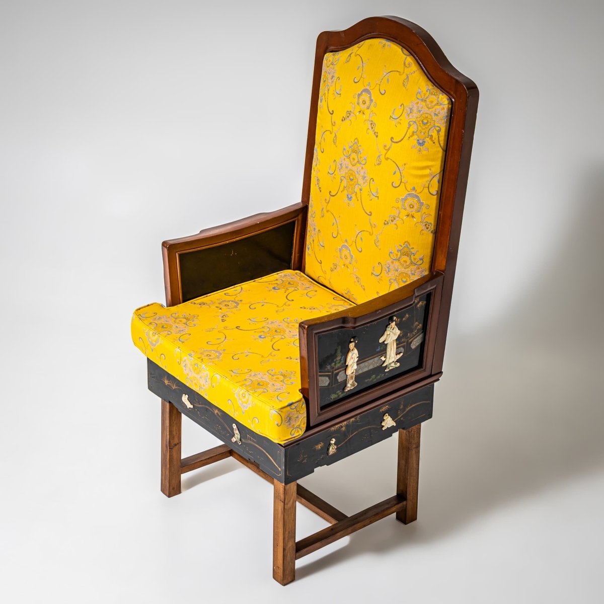 Fauteuil avec décor laqué chinoiserie, probablement début du XXe siècle-photo-2