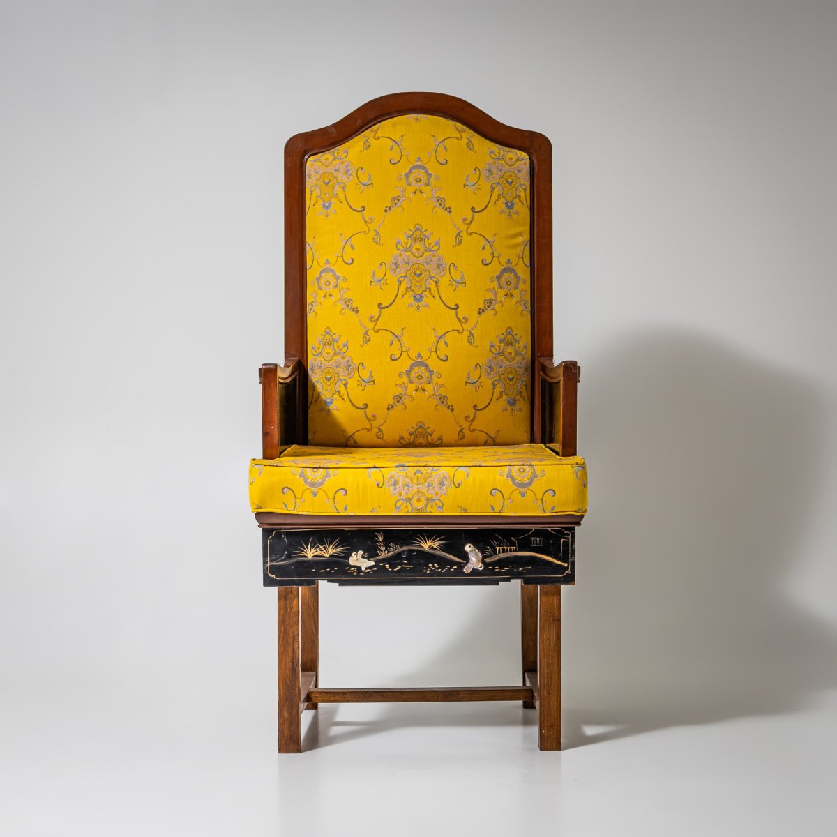 Fauteuil avec décor laqué chinoiserie, probablement début du XXe siècle-photo-3