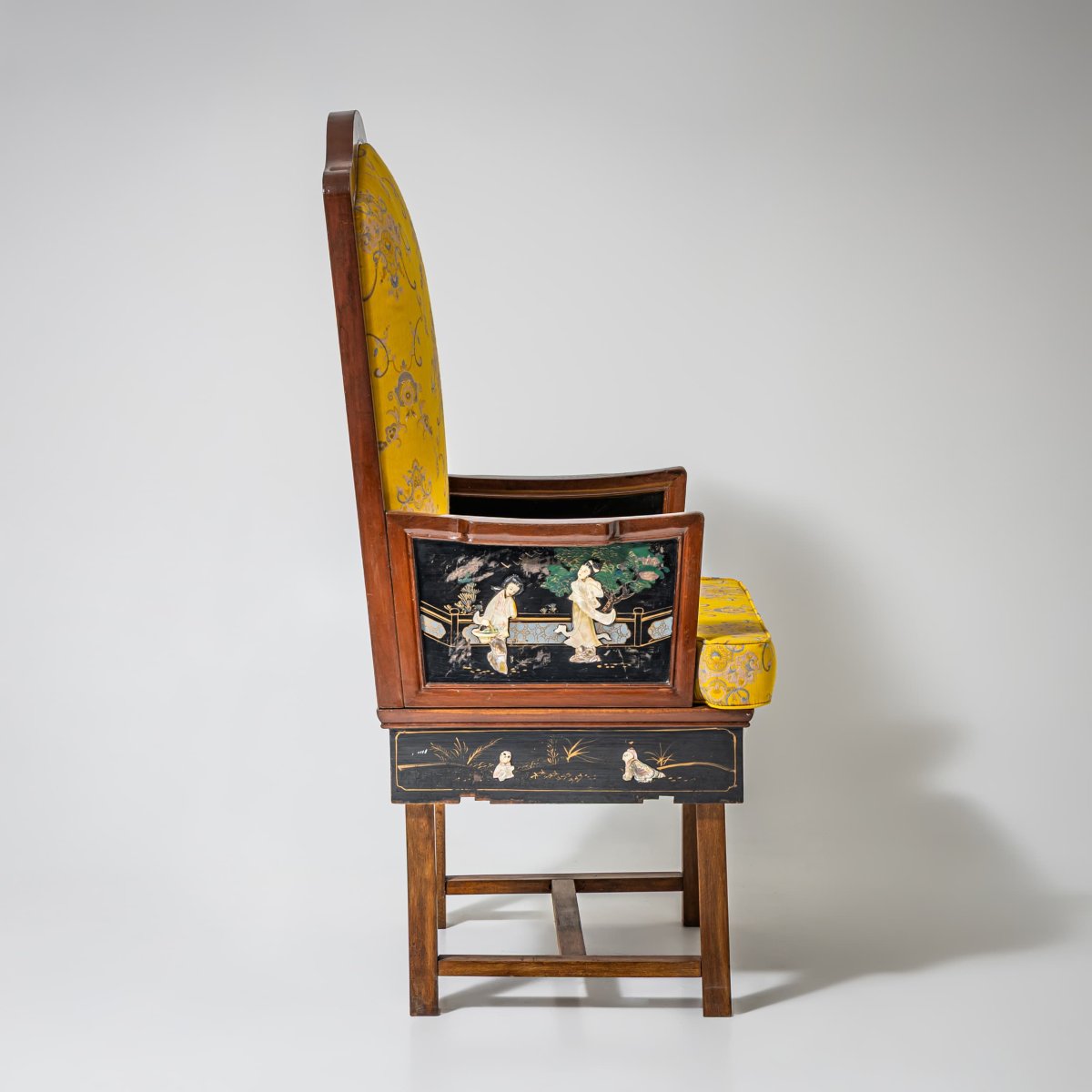 Fauteuil avec décor laqué chinoiserie, probablement début du XXe siècle-photo-7