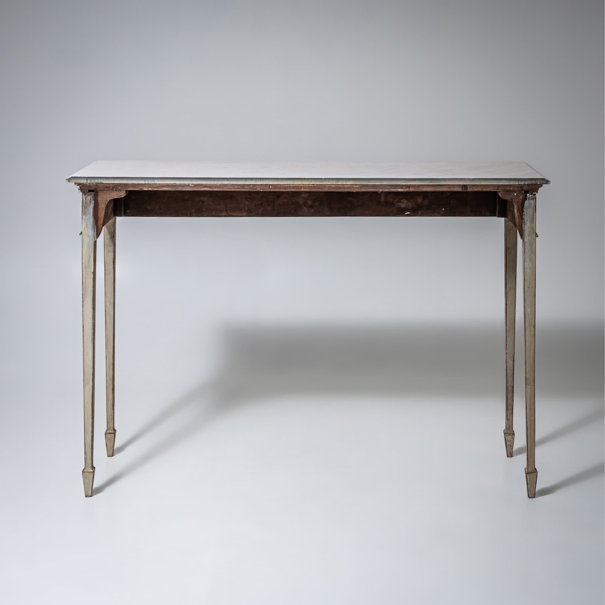 Paire de consoles de style Louis XVI avec plateaux en pierre moulée, XXe siècle-photo-6