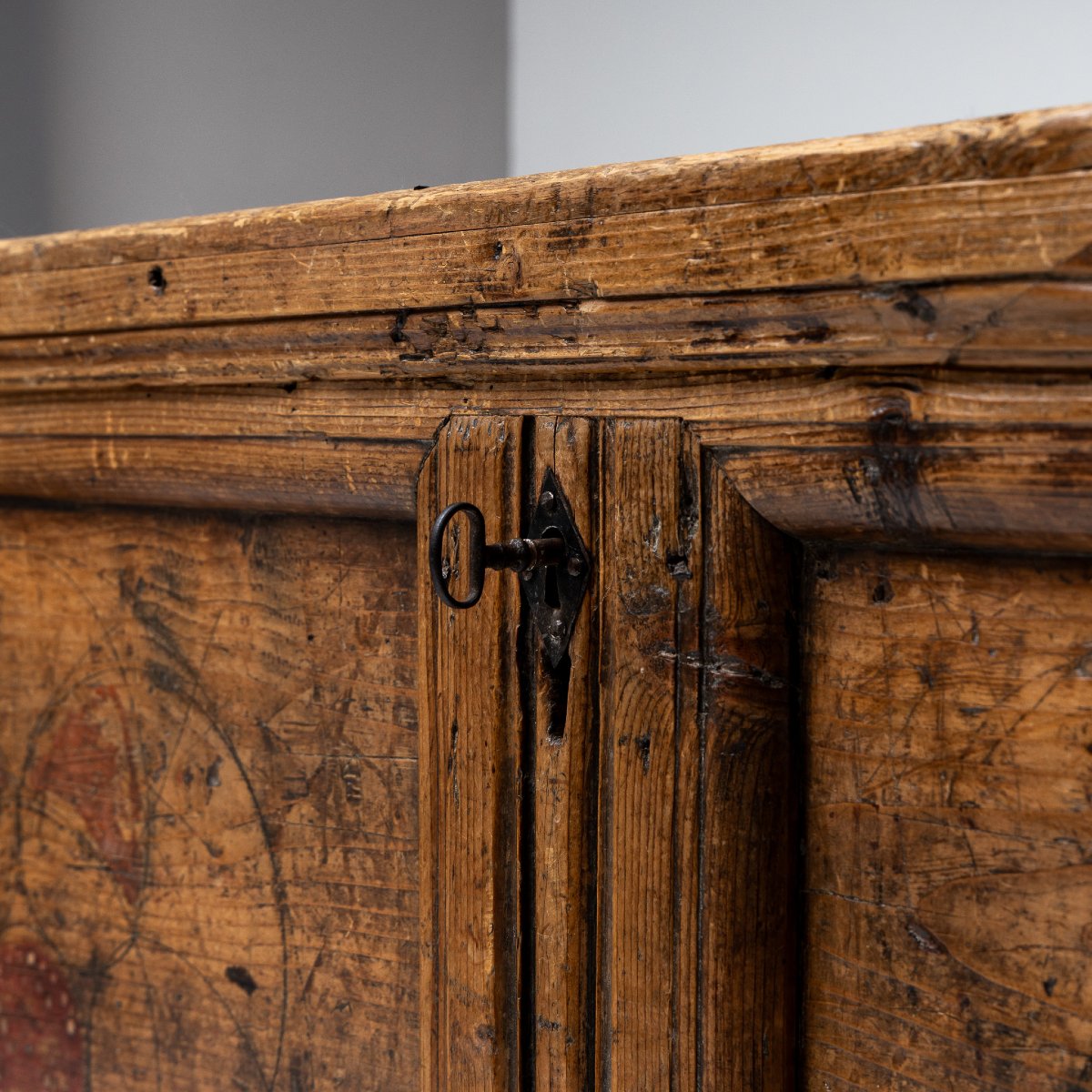 Baroque Chest With A Painted Flat Lid, 18th Century-photo-2
