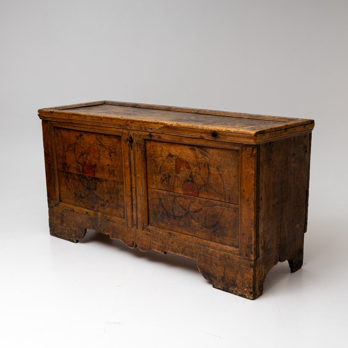 Baroque Chest With A Painted Flat Lid, 18th Century-photo-5