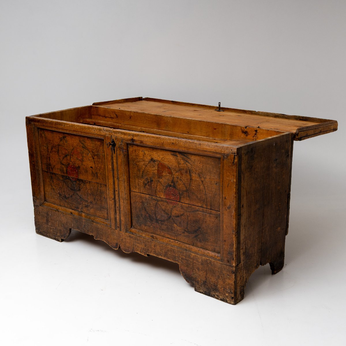 Baroque Chest With A Painted Flat Lid, 18th Century-photo-6