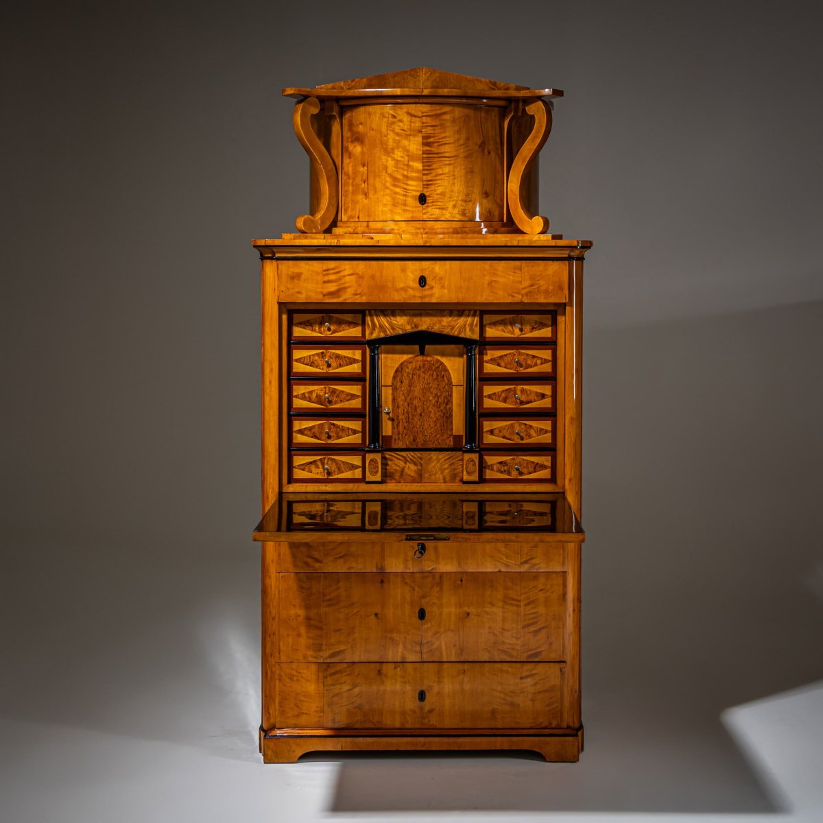 Secrétaire Biedermeier en bouleau, Allemagne, vers 1830-photo-1